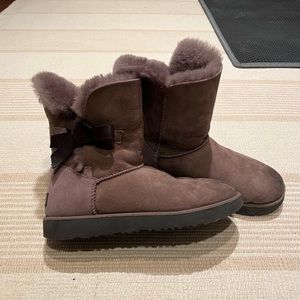 Ugg Boots - Purple w/ Leather Bow Detail